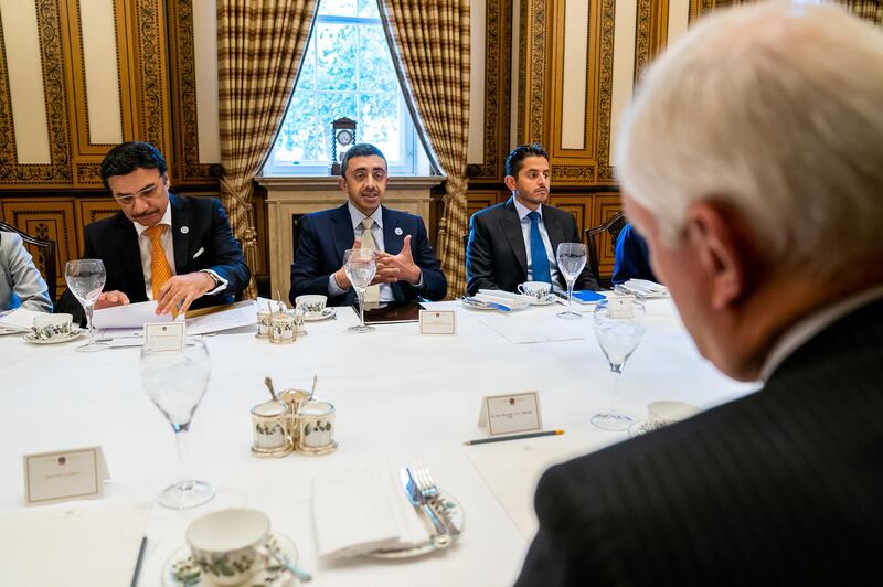 The meeting was attended by Sulaiman Hamed Al Mazrouei, UAE Ambassador to the United Kingdom. MOFAAIC / Wam
