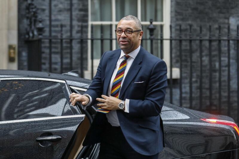 James Cleverly, chairman of the Conservative Party, arrives for a meeting of cabinet minsters at number 10 Downing Street in London, U.K., on Tuesday, Dec. 17, 2019. Boris Johnson will change the law to ensure the Brexit transition phase is not extended, setting up a new cliff-edge for a no-deal split with the European Union at the end of next year. Photographer: Luke MacGregor/Bloomberg