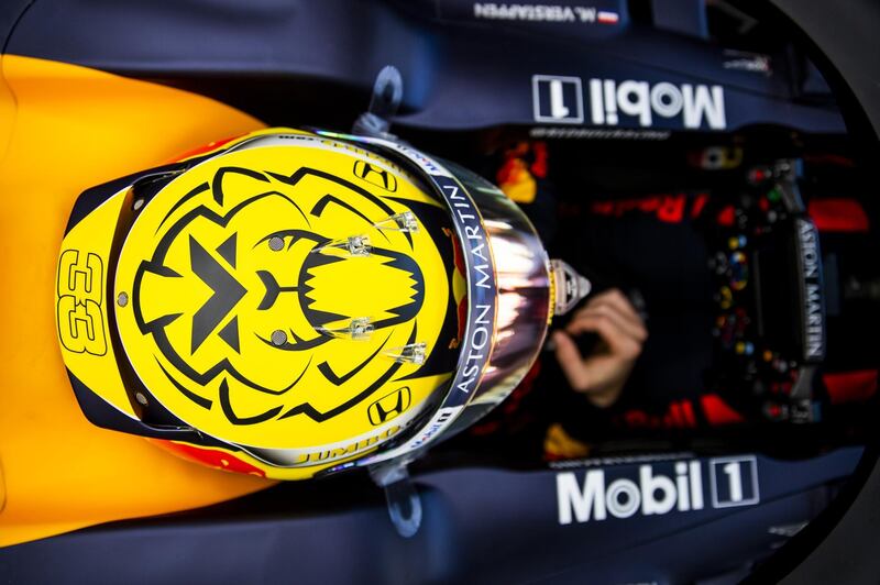 Max Verstappen prepares to drive in the garage during Austrian Grand Prix practice in Spielberg. Getty Images