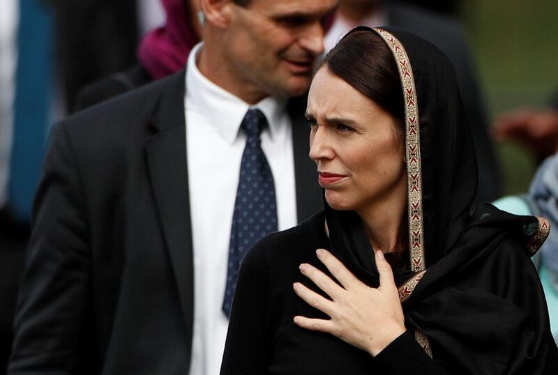 New Zealand's Prime Minister Jacinda Ardern leaves after the Friday prayers at Hagley Park outside Al-Noor mosque in Christchurch, New Zealand March 22, 2019. REUTERS