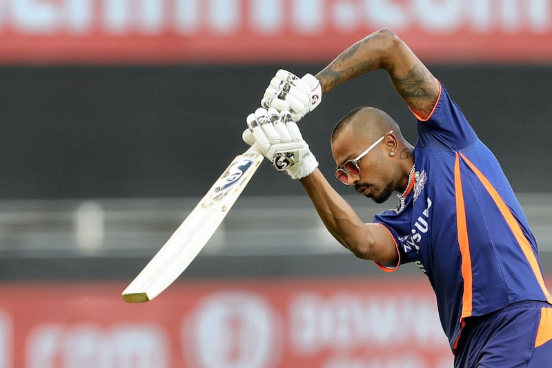 Hardik Pandya of Mumbai Indians at practise sessions  during match 36 of season 13 of the Dream 11 Indian Premier League (IPL) between the Mumbai Indians and the Kings XI Punjab held at the Dubai International Cricket Stadium, Dubai in the United Arab Emirates on the 18th October 2020.  Photo by: Saikat Das  / Sportzpics for BCCI