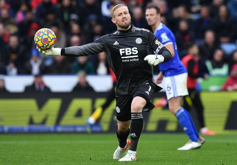 LEICESTER CITY RATINGS: Kasper Schmeichel – 5: Saved from former teammate Kante in first half but also lucky to not be punished for awful pass out from back. Excellent low stop from Chilwell strike just after break. Badly exposed by gaping holes in defence. Booked for dissent.  AFP