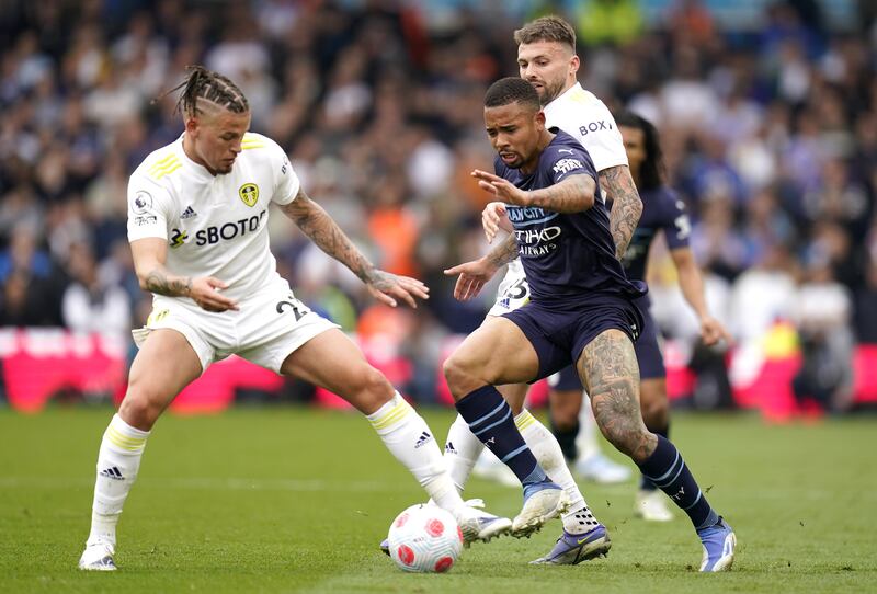 Kalvin Phillips – 5. Made some impressive challenges and showed good work rate in the middle, but was beaten in the air by Rodri for the opener and played a poor pass to Sterling that was almost punished. PA