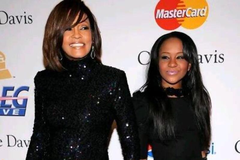 Whitney Houston with her daughter Bobbi Kristina Brown in February last year.