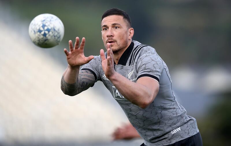 NELSON, NEW ZEALAND - SEPTEMBER 06: Sonny Bill Williams of the All Blacks takes a pass  during a New Zealand All Blacks training session at Trafalgar Park on September 6, 2018 in Nelson, New Zealand.  (Photo by Phil Walter/Getty Images)