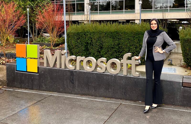 Dina Ayman, 27, is a technical programme manager at Microsoft, an adjunct professor at the New Jersey Institute of Technology and CEO of Diversity and Inclusion Power. Photo Courtesy Dina Ayman