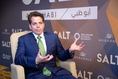ABU DHABI, UNITED ARAB EMIRATES. 10 DECEMBER 2019. Anthony ‘the Mooch’ Scaramucci, Donald Trump’s former press secretary who was fired after only 10 days, and is now a big critic of Donald Trump. (Photo: Antonie Robertson/The National) Journalist: Dan Anderson. Section: National.
