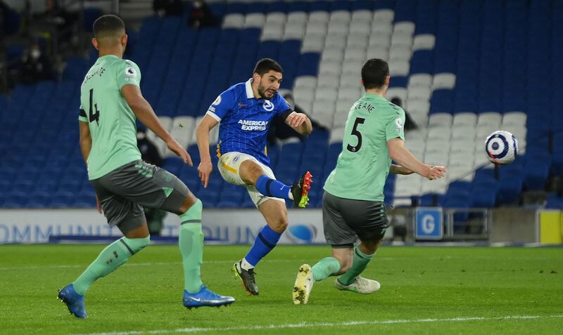 Neal Maupay 6 - The Brighton forward worked hard to link play but the biggest chance the Frenchman had was blocked by Yerry Mina. A tough day with not much service. PA