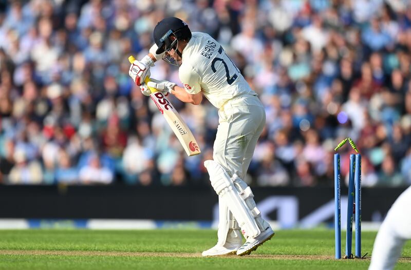 England opener Rory Burns is bowled by Jasprit Bumrah. Getty