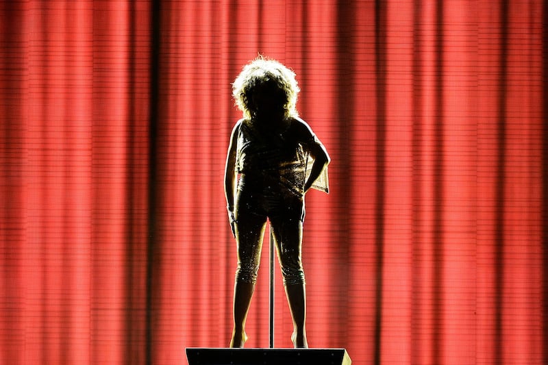 Turner is silhouetted during her concert at the O2 Arena in London in 2009. Reuters