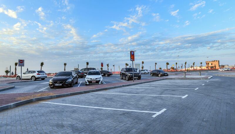 The parking area spans four parking yards along the Jumeirah Beach stretch to ease the accessibility of the beach and walkway from the parking area. Photo: RTA