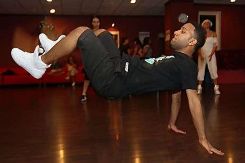 Waheed al Mawaly pulls a move during a class at Nora Dance School in Dubai. He began dancing when he was only six or seven.