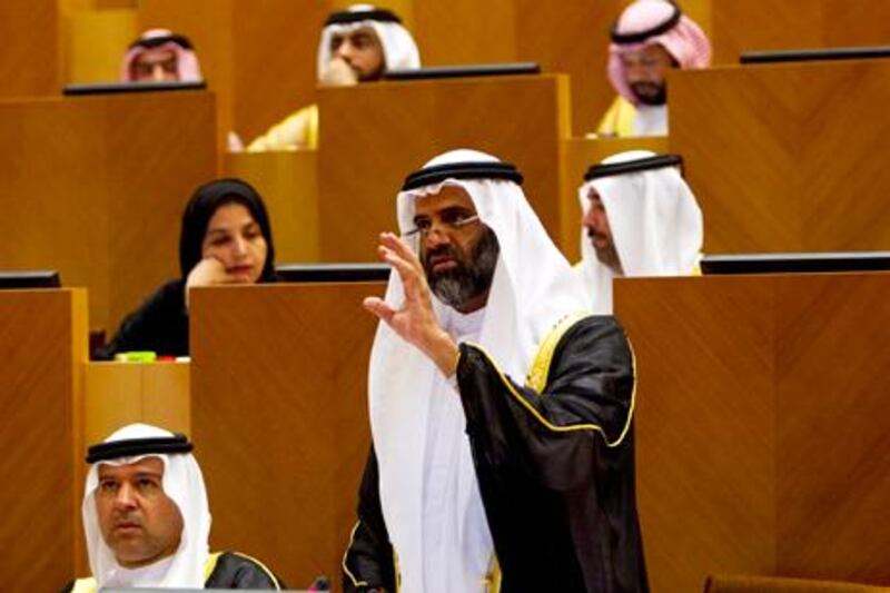 FNC member Hamad al Rahoomi spoke on the subject of the UAE's human rights committee . Christopher Pike / The National