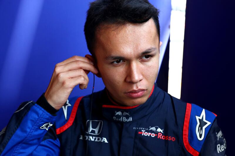 MONTMELO, SPAIN - FEBRUARY 28: Alexander Albon of Thailand and Scuderia Toro Rosso prepares to drive in the garage during day three of F1 Winter Testing at Circuit de Catalunya on February 28, 2019 in Montmelo, Spain. (Photo by Dan Istitene/Getty Images)