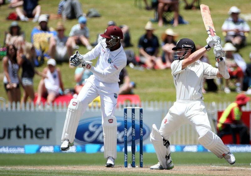 Kane Williamson scored 114 runs in the third Test v West Indies. Michael Bradley / AFP