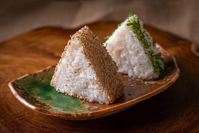 Samgak gimbap triangle rice balls. Photo: Kimchi Nom Nom