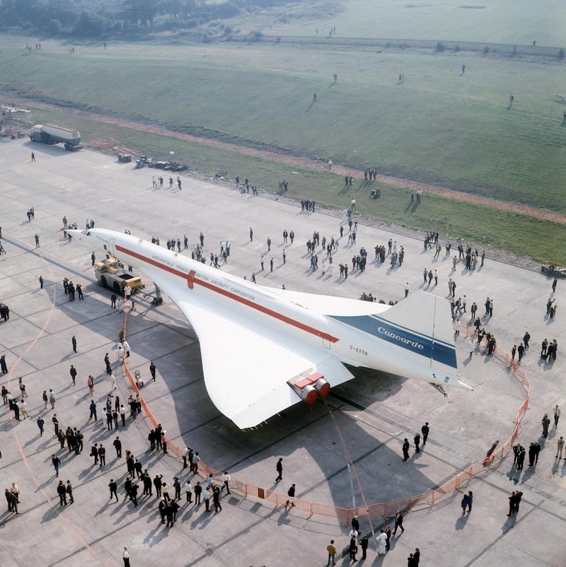 The second Anglo-French supersonic airliner, Concorde 002, at the British Aircraft Corporation's airfield at Filton, Bristolwhere it was construtcted. 002 is identical to Concorde 001, which was assembled in France, containing the same French and British built parts. (Photo by Victor Drees/Daily Express/Hulton Archive/Getty Images)