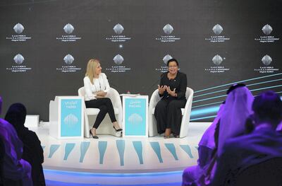 DUBAI , UNITED ARAB EMIRATES , FEB 13  – 2018 :- Graca Machel , Humanitarian , Chair , The Graca Machel Trust speaking during the session ‘The Mandela I Knew’ on the third day of World Government Summit 2018 held at Madinat Jumeirah in Dubai. ( Pawan Singh / The National ) For News. Story by Nick Webster