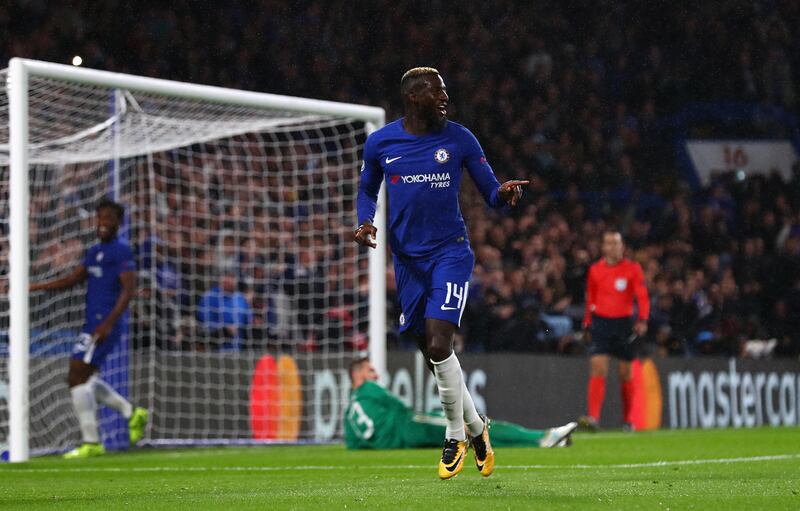 Tiemoue Bakayoko celebrates scoring Chelsea's fourth goal. Clive Rose / Getty Images