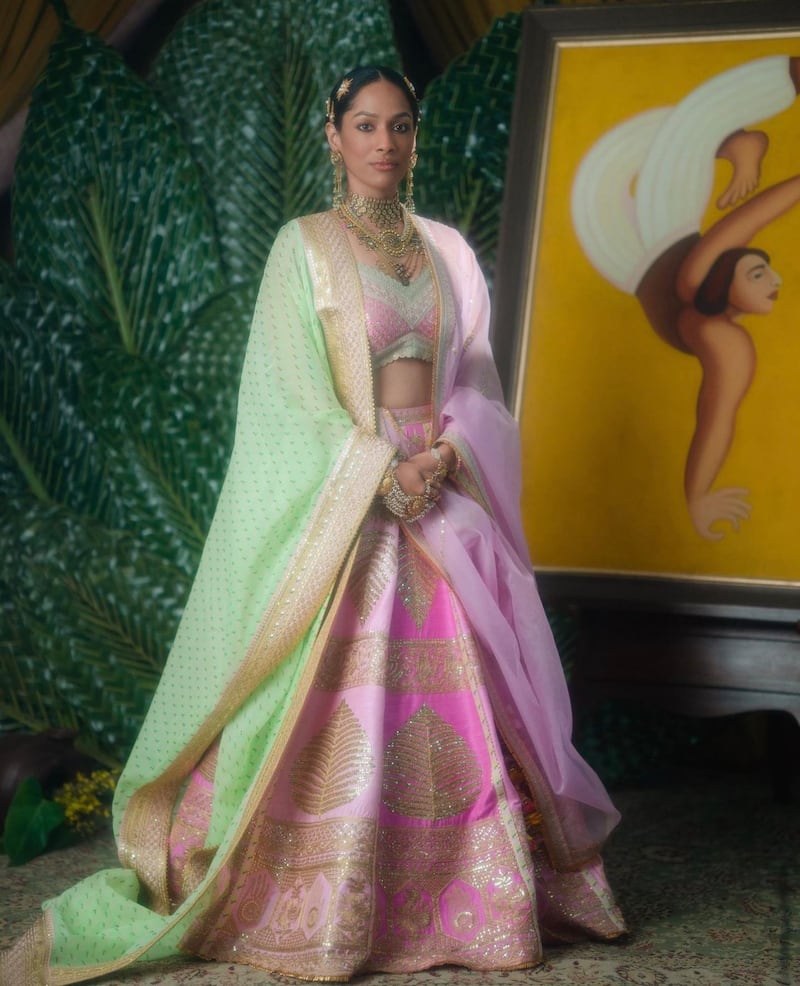 Gupta says her wedding dress was inspired by the works of Indian artist Manjit Bawa