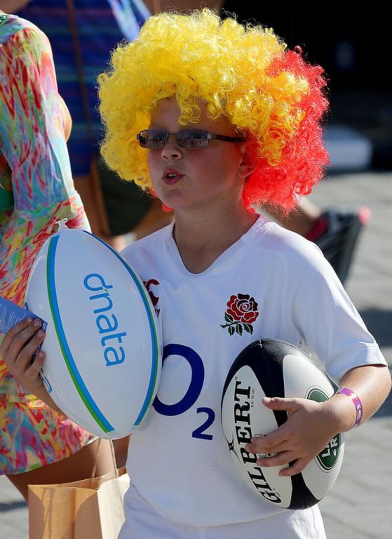 Young fans also dressed up to watch their teams play during the Rugby Sevens Series. Satish Kumar / The National