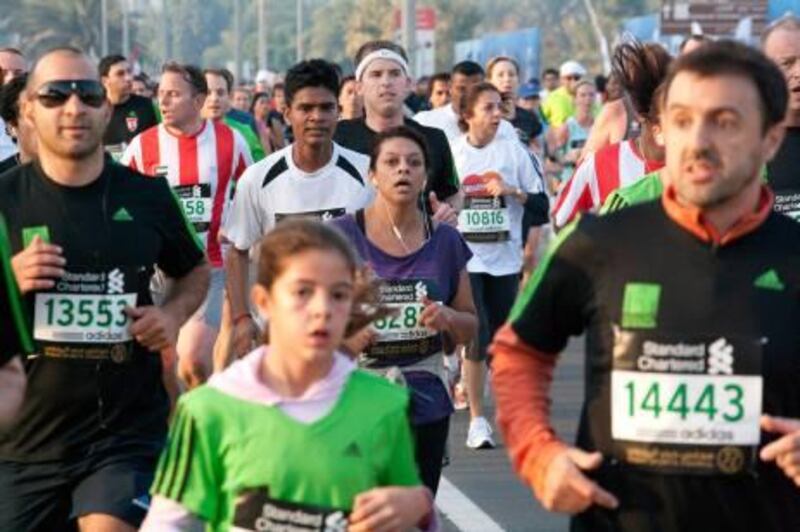 Runners in the Dubai Marathon. Duncan Chard for the National