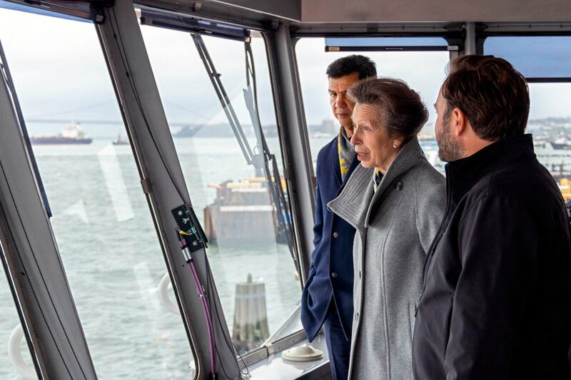 The UK's Princess Anne rides the Staten Island Ferry. AP
