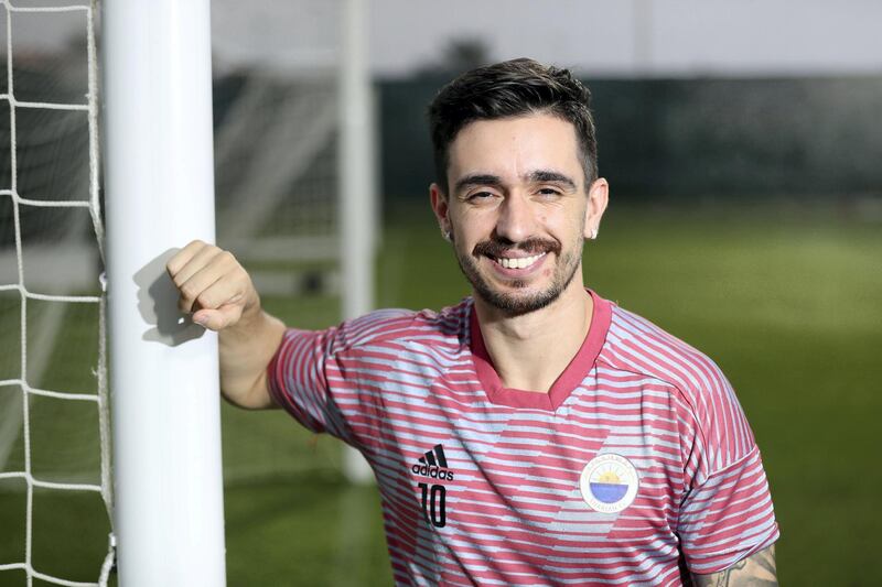 Sharjah, United Arab Emirates - October 10, 2019: Interview with Igor Coronado, captain of UAE champions Sharjah and the AGL's foreign current player of year. Thursday 10th of October. Sharjah. Chris Whiteoak / The National
