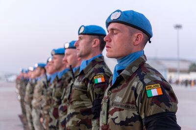 Irish soldiers serving as UN peacekeepers in Lebanon. PA

