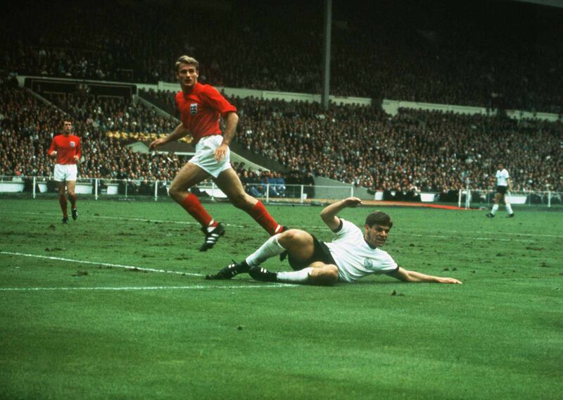 Roger Hunt in action for England in the 1966 World Cup final against West Germany. Alamy