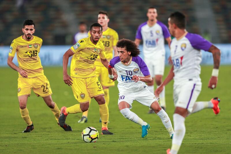 Abu Dhabi, UAE.  May 3, 2018.   President's Cup Final, Al Ain FC VS. Al .
Wasl. Omar Abdulrhaman in action.
 Victor Besa / The National
Sports
Reporter: John McAuley