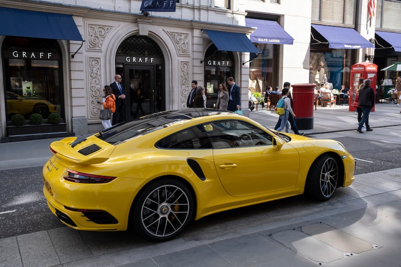 A Porsche 911 on Bond Street in central London. Getty Images