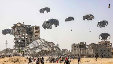 Vital humanitarian aid is airdropped into Gaza. AFP