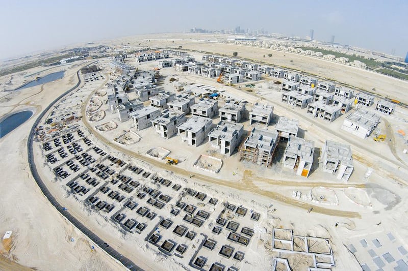 Structures for 1,100 of the villas are already finished. Courtesy Damac