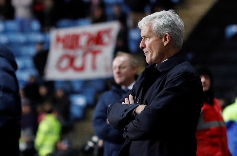 Soccer Football - FA Cup Third Round - Coventry City vs Stoke City - Ricoh Arena, Coventry, Britain - January 6, 2018   Stoke City manager Mark Hughes looks dejected    Action Images via Reuters/Carl Recine