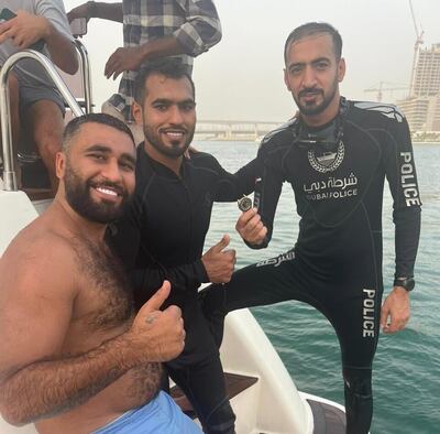 Dubai Police divers retrieved the Rolex watch worth Dh250,000. Credit: Dubai Police.