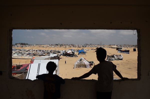 A camp for displaced people in Rafah, southern Gaza Strip. AFP