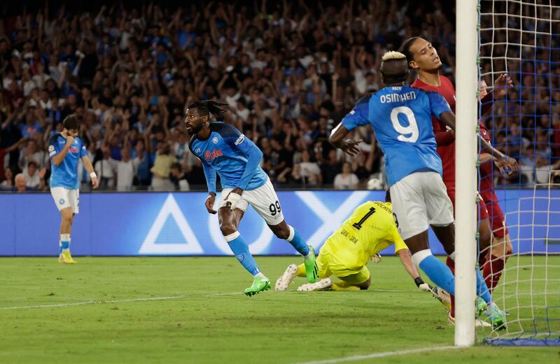 Andre-Frank Zambo Anguissa makes it 2-0 to Napoli. Reuters