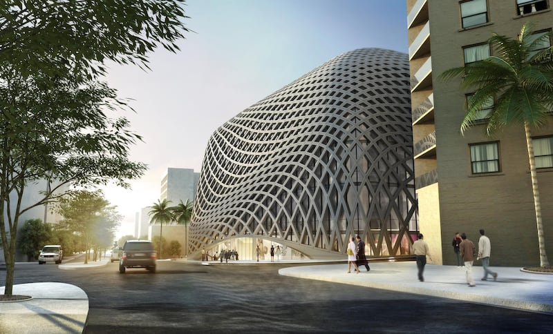 The design responds to the renovated Khan Antoun Bey square, which serves as its entrance area. Courtesy Zaha Hadid Architects