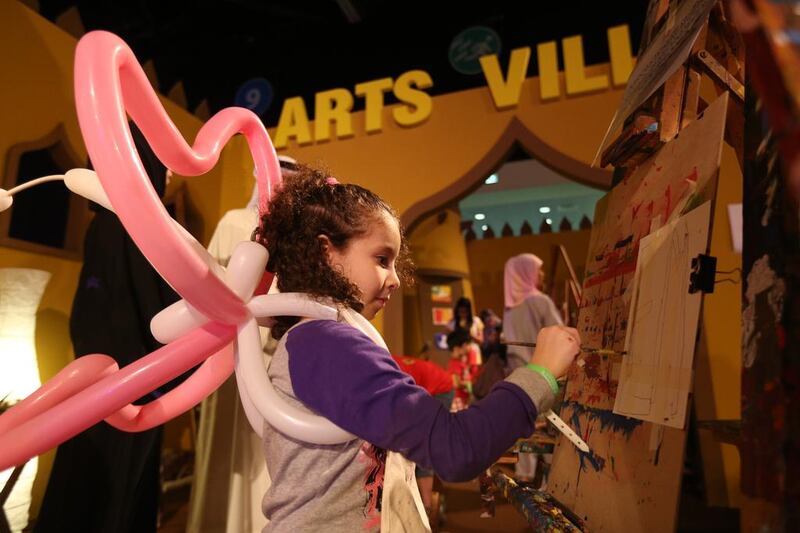 Young artists at work during SummerFest Abu Dhabi last year. Artistic youngsters from across the region have been recognised for their drawing talent by Cartoon Network Arabic. Fatima Al Marzooqi / The National