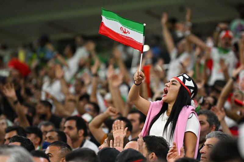 Iran fans show their support during the Group B match between Iran and the USA. Getty 