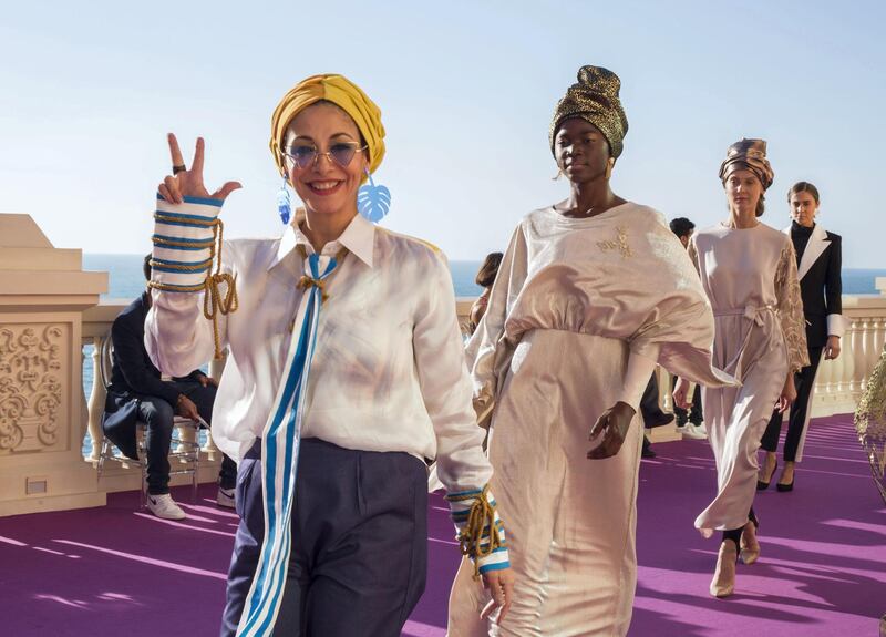 DUBAI, UNITED ARAB EMIRATES -Modest Culture designer at the second day of Dubai Modest Fashion Show at Emerald Palace Kempinski, Dubai.  Leslie Pableo for The National for Hafsa Lodi's story