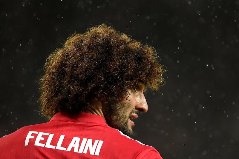 MANCHESTER, ENGLAND - SEPTEMBER 12: Marouane Fellaini of Manchester United looks on during the UEFA Champions League Group A match between Manchester United and FC Basel at Old Trafford on September 12, 2017 in Manchester, United Kingdom.  (Photo by Laurence Griffiths/Getty Images)