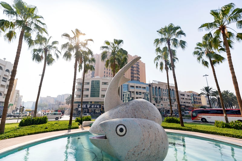 A roundabout in Deira, Dubai, featuring a fish sculpture. All photos Chris Whiteoak / The National