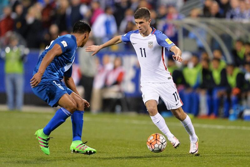 United States midfielder Christian Pulisic, shown against Guatemala in a World Cup qualifying match in March. Jamie Sabau / Getty Images / AFP 