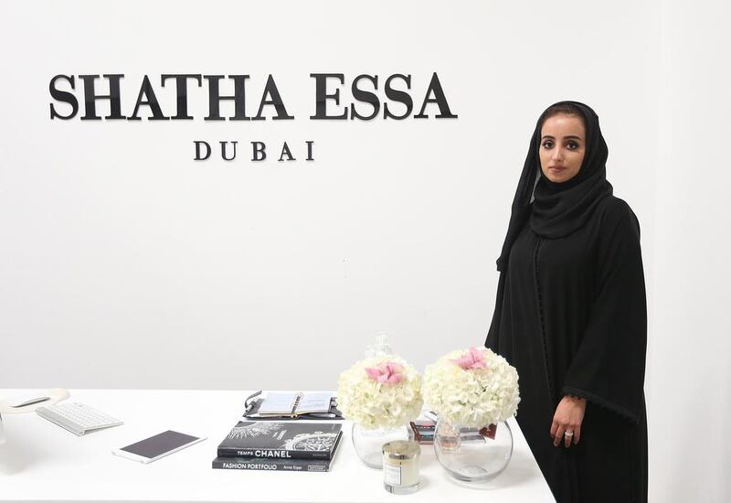 Fashion designer Shatha Al Mulla, who launched her label, Shatha Essa, in June. Satish Kumar / The National

