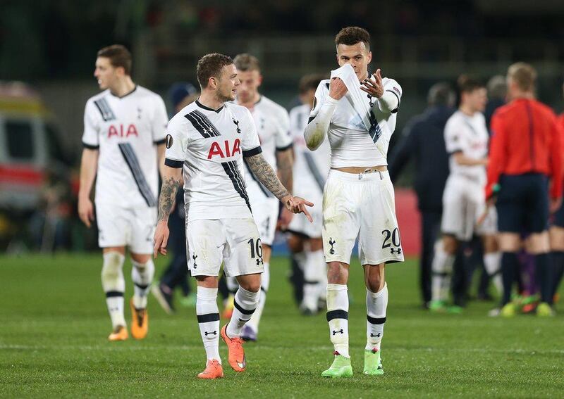 Football Soccer - ACF Fiorentina v Tottenham Hotspur - Uefa Europa League Round of 32 First Leg - Stadio Artemio Franchi, Florence, Italy - 18/2/16

Tottenham’s Dele Alli and Kieran Trippier after the match

Action Images via Reuters / Matthew Childs

Livepic

EDITORIAL USE ONLY.