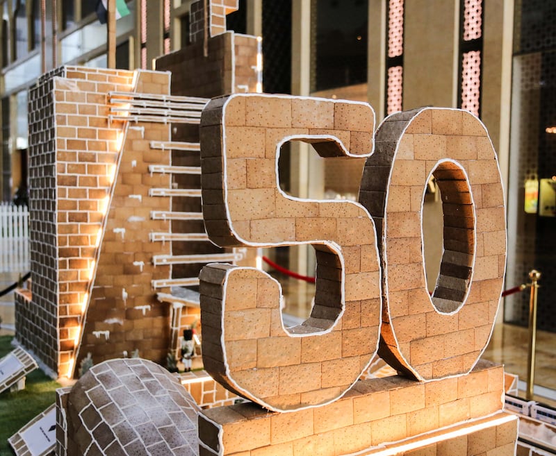 A giant number '50' to celebrate UAE's golden jubilee, is part of the creation.