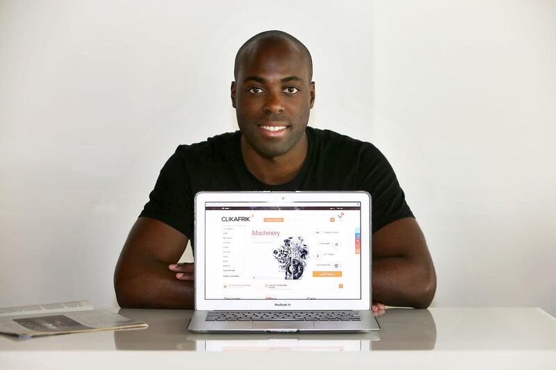 Mark-Alexandre Doumba, founder of Clikafrik, a personalised wholesale and retail online marketplace. Pawan Singh / The National