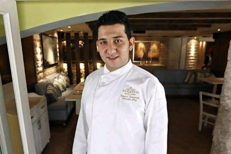 "We will stay here three years or longer if the situation in Greece does not get better," says Nikolas Tsimidakis, the executive chef of the Majestic Hotel in Bur Dubai. Jeff Topping / The National